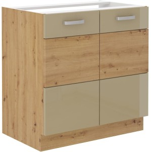 Podomietková kuchynská skrinka ARTISAN HG 80 ZL 2F Cappucino/Oak Artisan