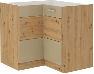 Rohová kuchynská linka ARTISAN HG 89x89 DN 1F Cappucino/Oak Artisan