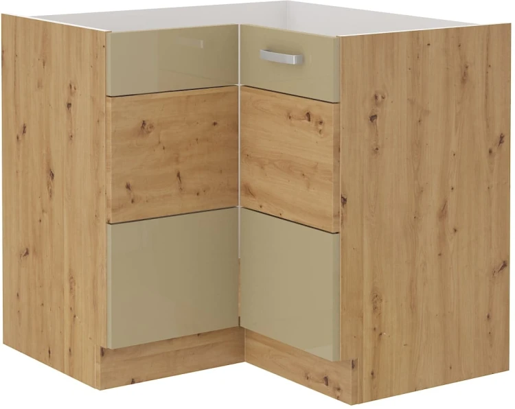 Rohová kuchynská linka ARTISAN HG 89x89 DN 1F Cappucino/Oak Artisan