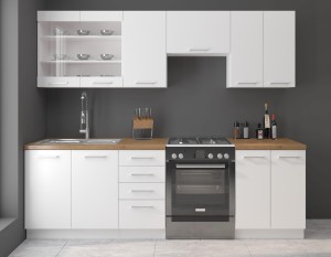 Kuchynská skrinka EKO 80 ZL 2F BB Biela