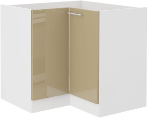 Rohová stojaca kuchynská linka LARA 89x89 DN 1F Cappucino/biela