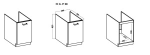 Kuchynská skrinka LARA 50 ZL 1F Graphite/Biela