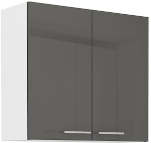 Horná skrinka do kuchyne LARA 80 G-72 2F Graphite/Biela