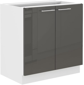 Kuchynská skrinka LARA 80 ZL 2F Graphite/Biela