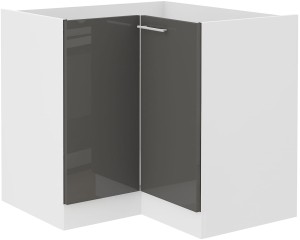 Rohová stojaca kuchynská linka LARA 89x89 DN 1F Grafitová/biela