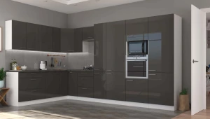 Komínová skrinka do kuchyne pre rúru a mikrovlnnú rúru LARA 60 DPM-210 2F biela/biela