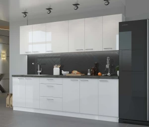 Komínová skrinka do kuchyne pre rúru a mikrovlnnú rúru LARA 60 DPM-210 2F biela/biela