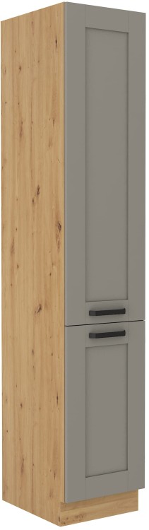 Komínová skrinka do kuchyne LUNA 40 DK-210 2F Clay Šedá/Oak Artisan