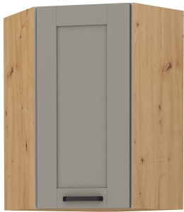 LUNA 58x58 GN-90 1F Clay Šedá/Oak Artisan rohová kuchynská horná skrinka