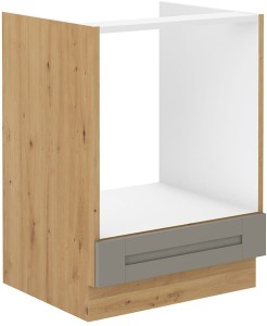 Kuchynská skrinka LUNA 60 D GAS Clay Šedá/Oak Artisan
