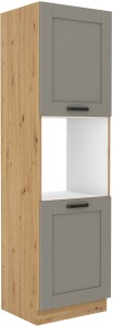 Komínová skrinka pre kuchynskú rúru LUNA 60 DP-210 2F Clay Šedá/Artisan Oak