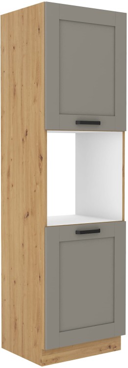 Komínová skrinka pre kuchynskú rúru LUNA 60 DP-210 2F Clay Šedá/Artisan Oak