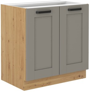 LUNA 80 D 2F BB Hlinená sivá/dub Artisan Kuchynská stojanová skrinka