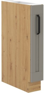 LUNA 15 D CARGO Hlinená sivá/dubová kuchynská skrinka Artisan