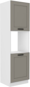 Komínová skrinka pre kuchynskú rúru LUNA 60 DP-210 2F Hlinená sivá/biela