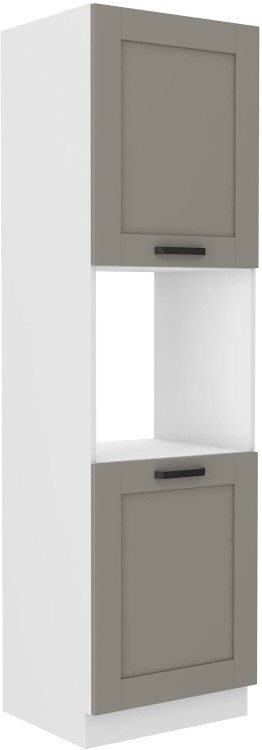 Komínová skrinka pre kuchynskú rúru LUNA 60 DP-210 2F Hlinená sivá/biela
