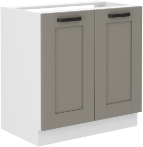 Kuchynská skrinka LUNA 80 ZL 2F Clay Šedá/Biela