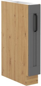 LUNA 15 D CARGO Sivá/dubová stojaca kuchynská linka Artisan