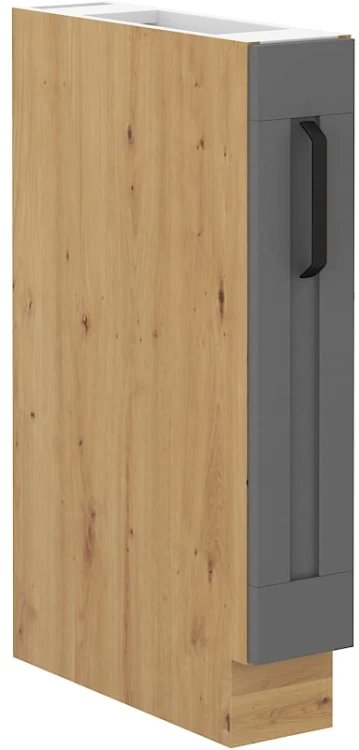 LUNA 15 D CARGO Sivá/dubová stojaca kuchynská linka Artisan