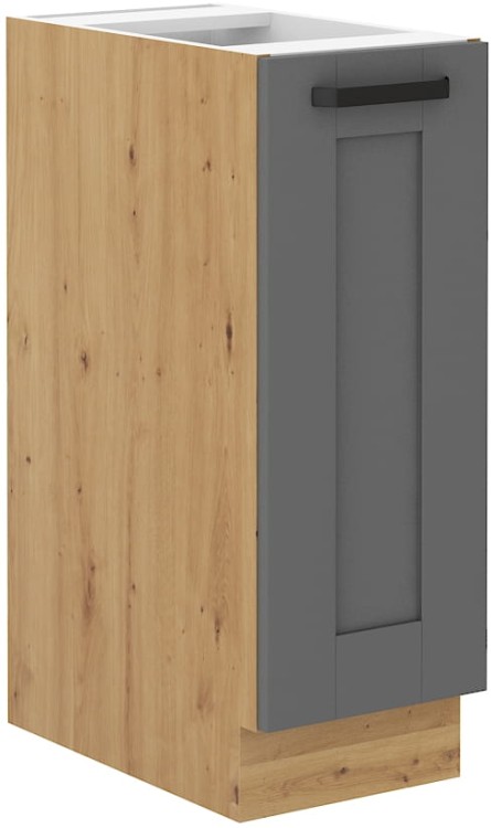 LUNA 30 D CARGO Sivá/dubová stojaca kuchynská linka Artisan