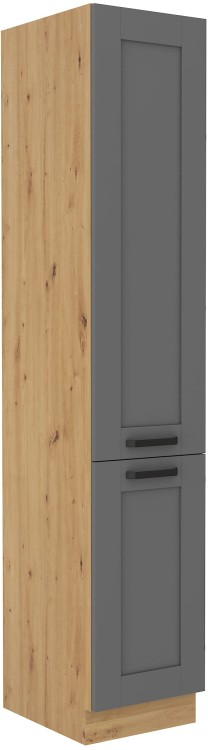 Komínová skrinka do kuchyne LUNA 40 DK-210 2F Šedá/Oak Artisan