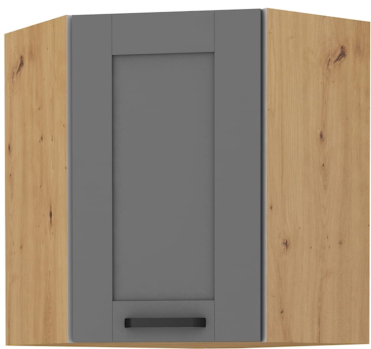 LUNA 58x58 GN-72 1F Šedá/Oak Artisan rohová kuchynská horná skrinka