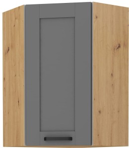 LUNA 58x58 GN-90 1F Šedá/Oak Artisan rohová kuchynská horná skrinka