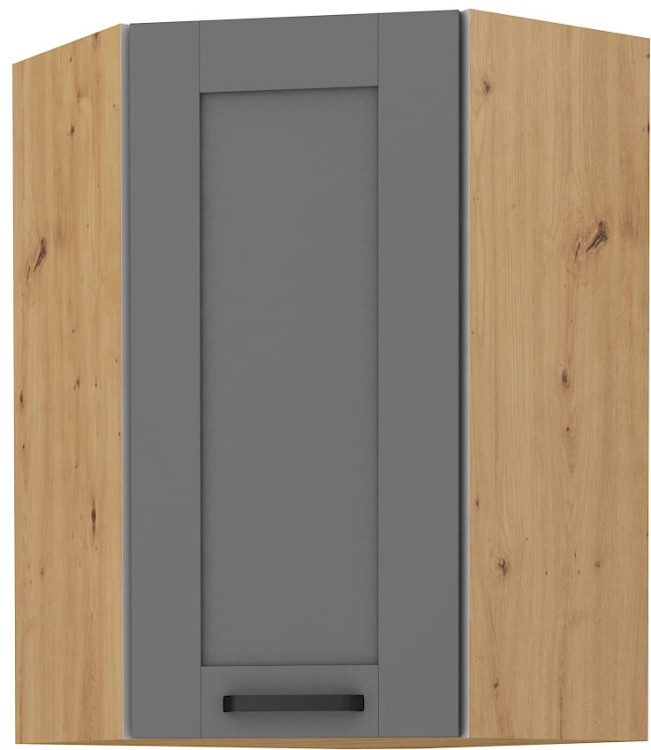 LUNA 58x58 GN-90 1F Šedá/Oak Artisan rohová kuchynská horná skrinka