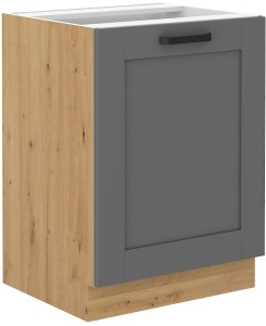 LUNA 60 D 1F BB Sivá/dubová Artisan stojaca kuchynská linka