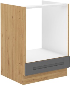 Stojanová skrinka pod rúru LUNA 60 D GAS Šedá/Oak Artisan