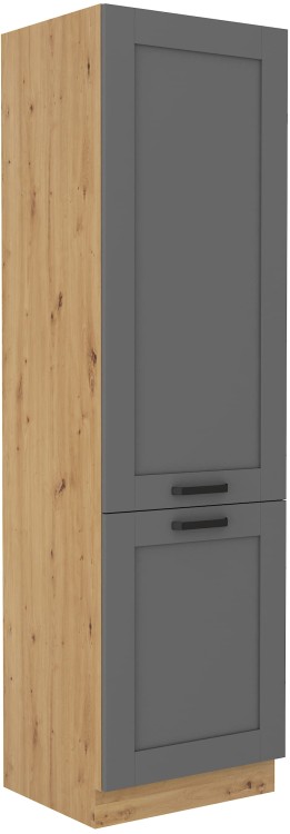 Komínová skrinka do kuchyne LUNA 60 DK-210 2F Šedá/Oak Artisan