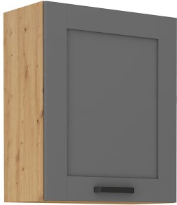 LUNA 60 G-72 1F Sivá/dubová kuchynská horná skrinka Artisan