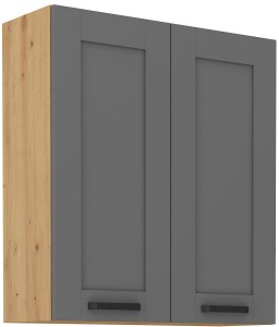 LUNA 80 G-90 2F kuchynská horná skrinka Šedá/Oak Artisan