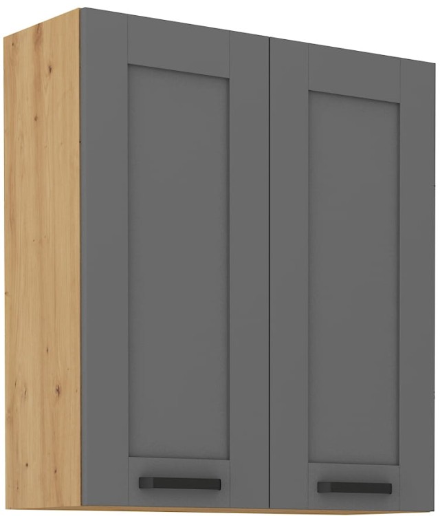 LUNA 80 G-90 2F kuchynská horná skrinka Šedá/Oak Artisan