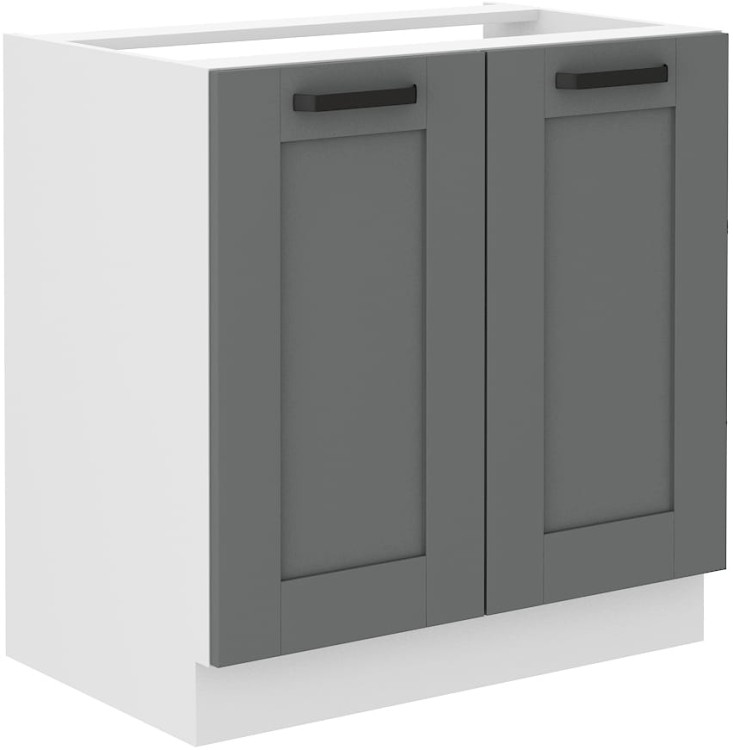 Kuchynská skrinka LUNA 80 ZL 2F sivá/biela