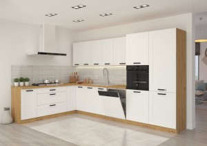Komínová skrinka do kuchyne LUNA 60 DK-210 2F Biela/Oak Artisan