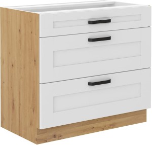 Lavica s 3 zásuvkami LUNA 80 D 3S biela/dub Artisan