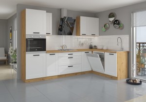 Lavica s 3 zásuvkami LUNA 80 D 3S biela/dub Artisan