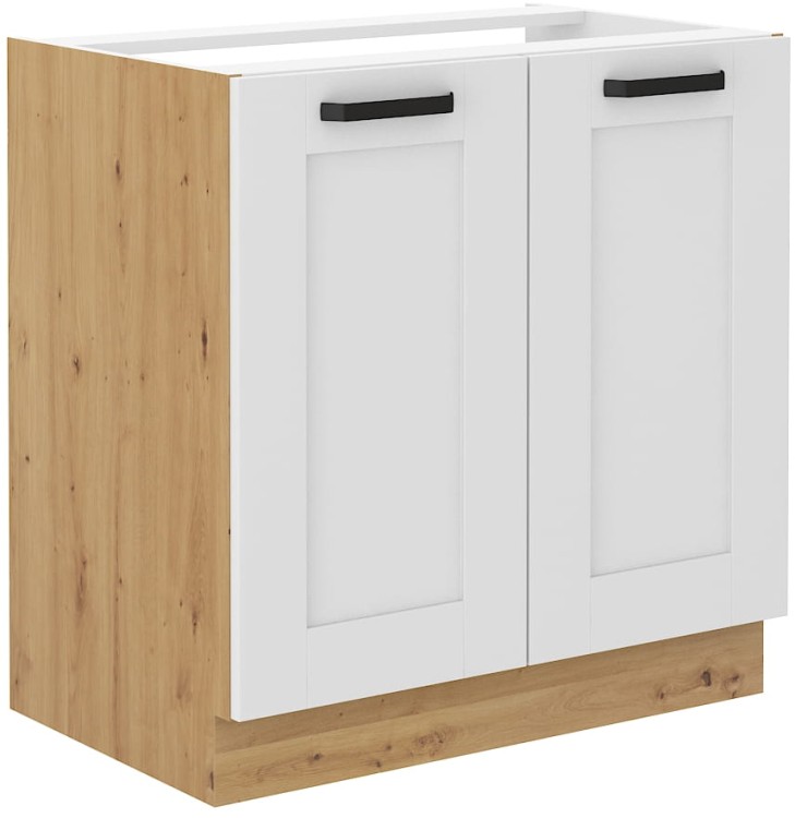 Kuchynská skrinka LUNA 80 ZL 2F Biela/Oak Artisan