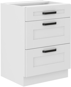 Lavica s 3 zásuvkami LUNA 60 D 3S biela/biela