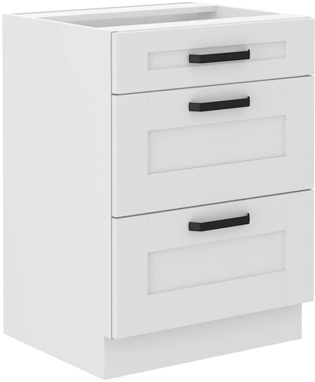 Lavica s 3 zásuvkami LUNA 60 D 3S biela/biela