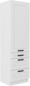 Komínová skrinka do kuchyne s 3 zásuvkami LUNA 60 DKS-210 3S 1F biela/biela
