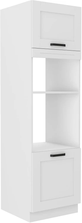 Komínová skrinka do kuchyne pre rúru a mikrovlnnú rúru LUNA 60 DPM-210 2F biela/biela