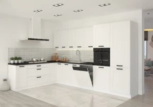 Komínová skrinka do kuchyne pre rúru a mikrovlnnú rúru LUNA 60 DPM-210 2F biela/biela