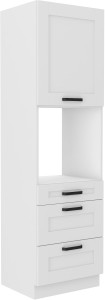 Komínová skrinka pre kuchynskú rúru s 3 zásuvkami LUNA 60 DPS-210 3S 1F Biela/biela