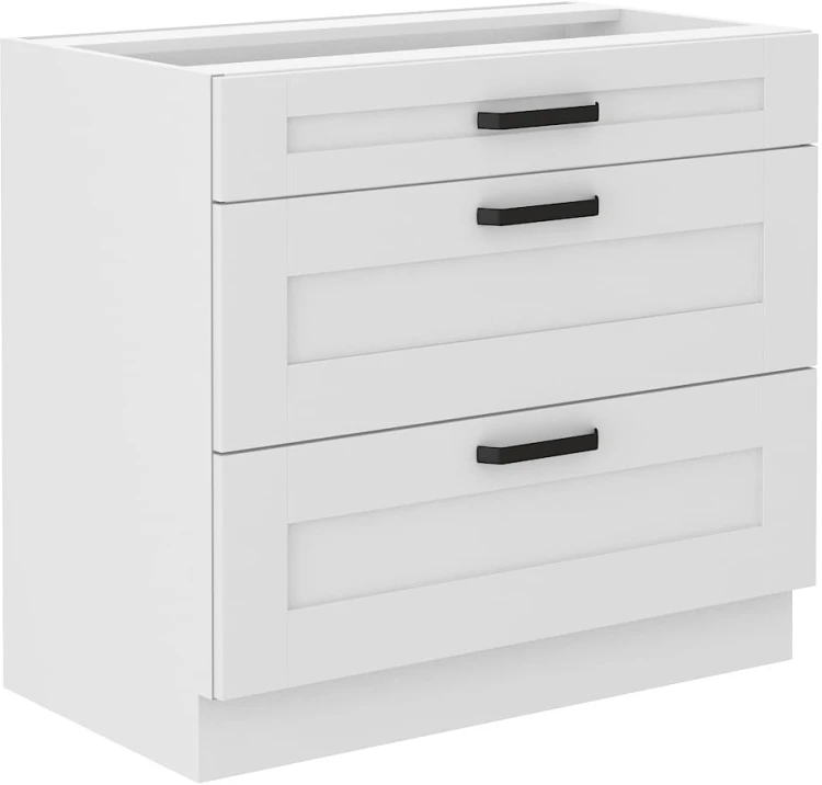 Lavica s 3 zásuvkami LUNA 80 D 3S biela/biela