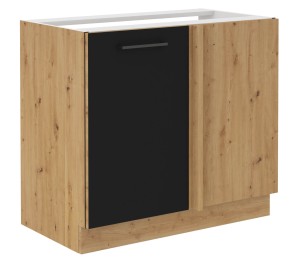 Rohová kuchynská linka MODENA 105 ND 1F Artisan Oak/Čierny