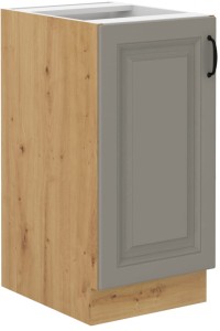 STILO 40 D 1F Hlinená sivá/dubová kuchynská skrinka Artisan