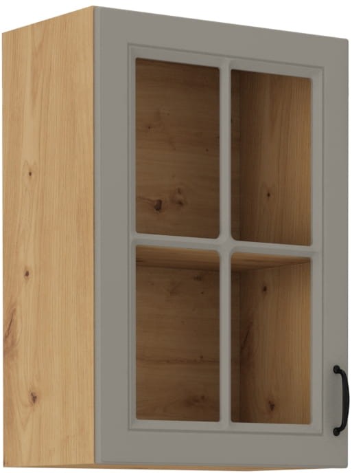 Horná skrinka do kuchyne s vitrínou STILO 40 GS-72 1F Clay Šedá/Artisan Oak
