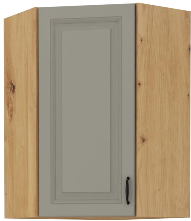 STILO 58x58 GN-90 1 F Clay Šedá/Oak Artisan rohová kuchynská horná skrinka